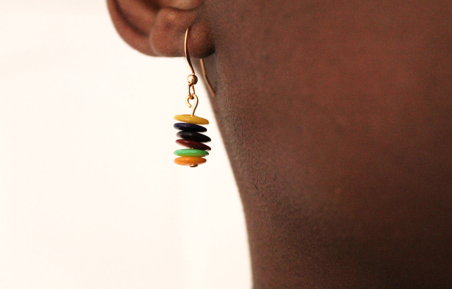 Adeola || Colourful Shell Earrings