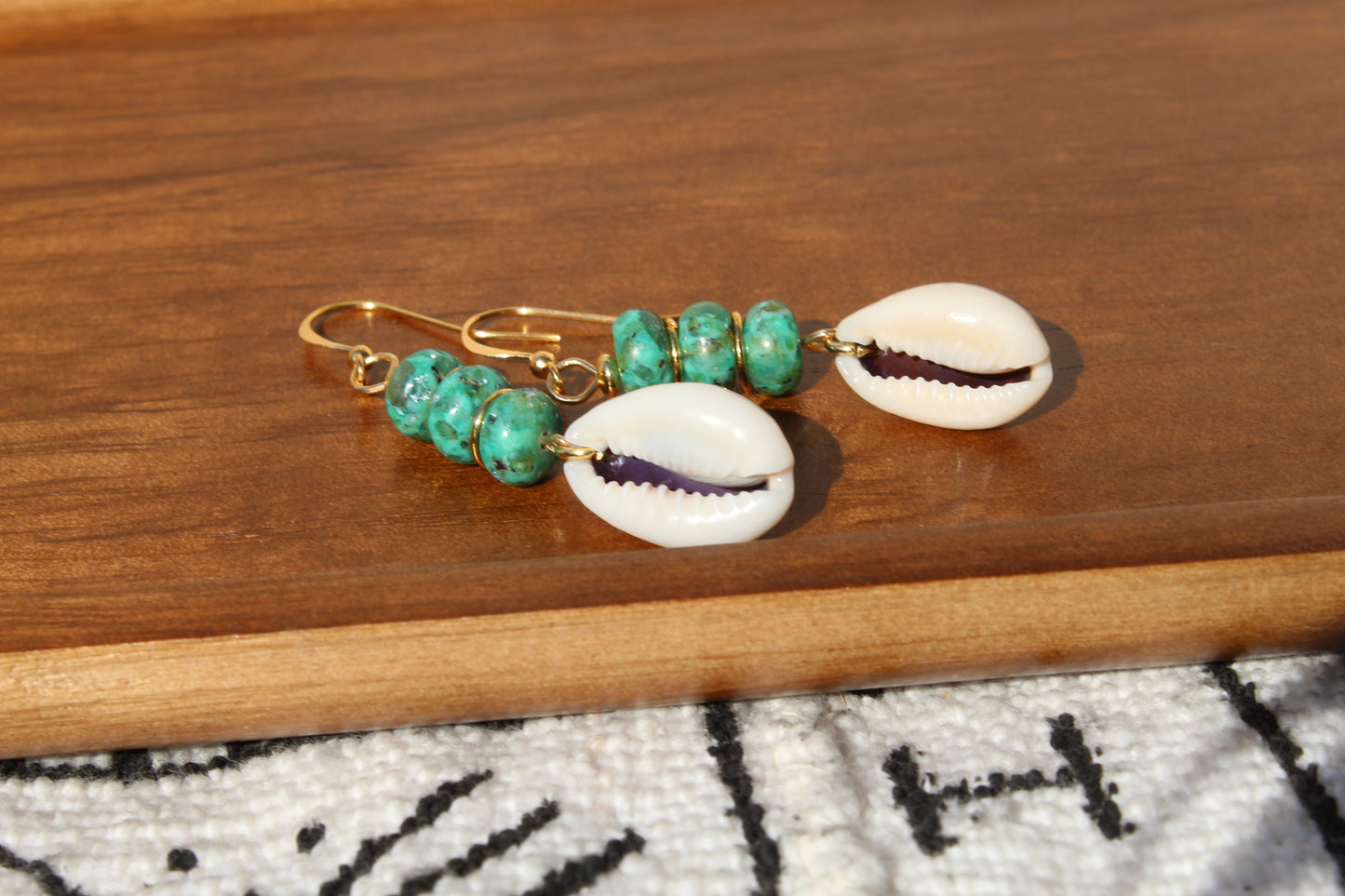 Zahra || Turquoise Shell Earrings