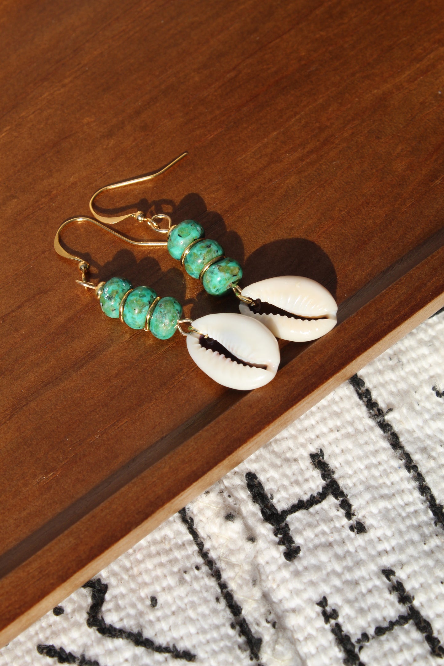 Zahra || Turquoise Shell Earrings