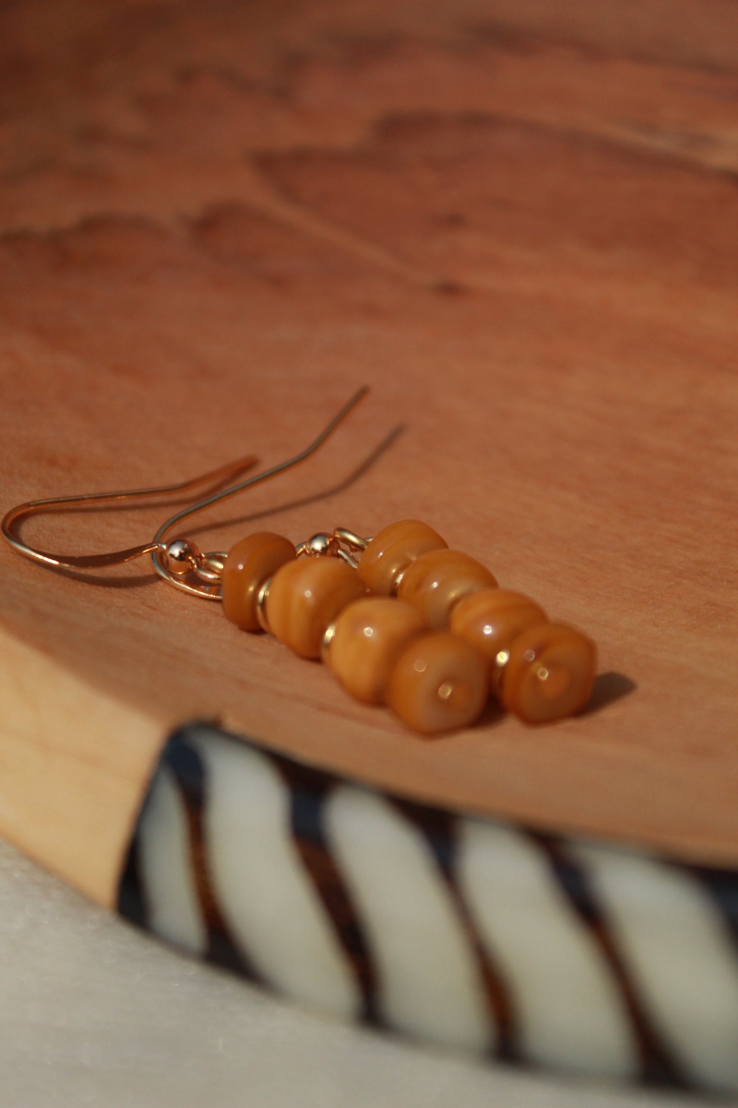 Amari || Orange Shell Earrings
