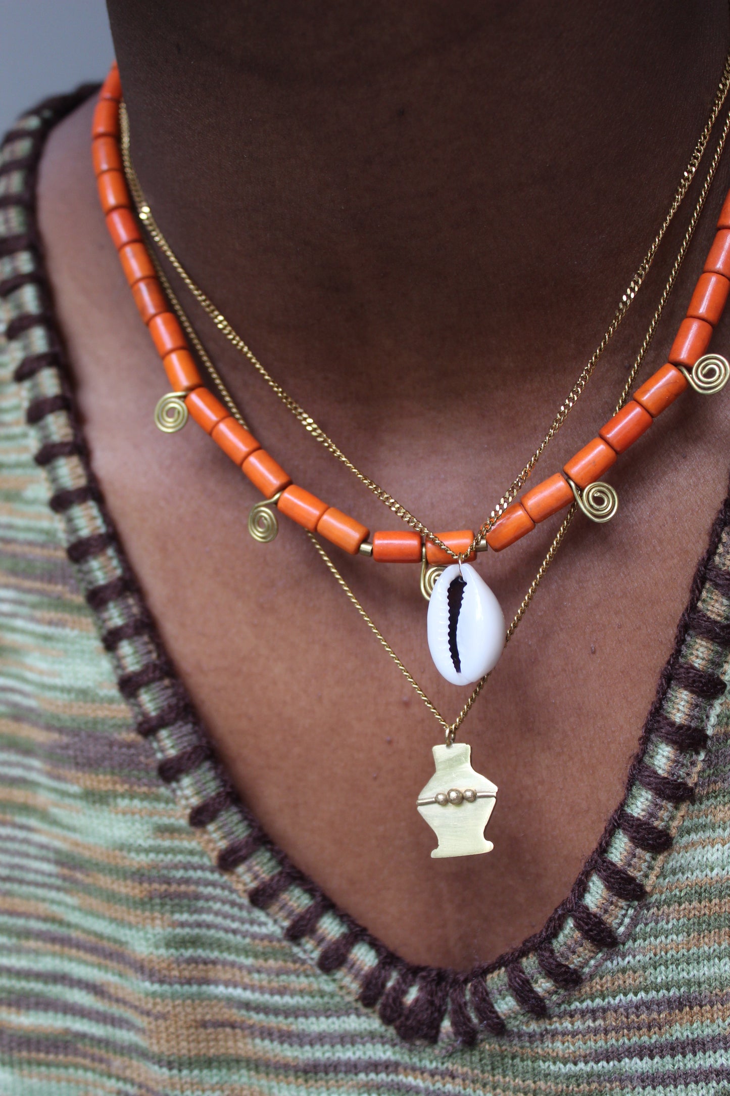 Amine || Orange Magnesite Necklace