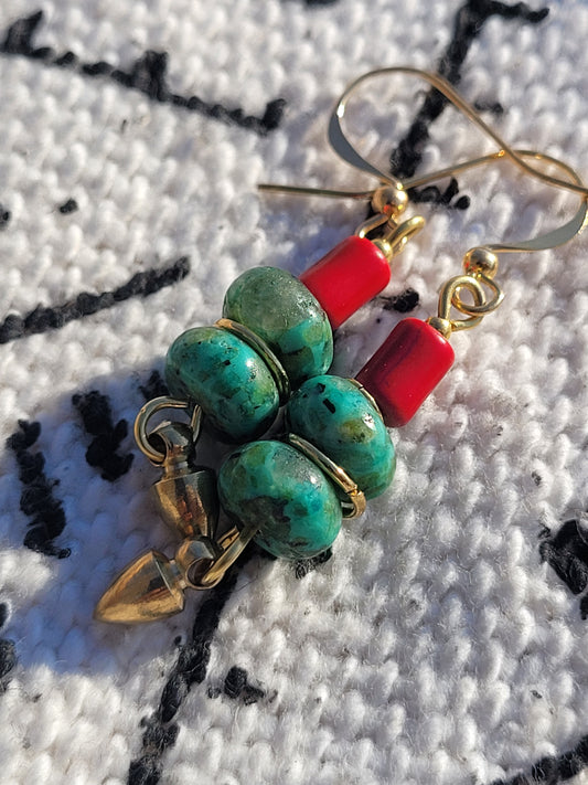 Rania || Magnesite and Turquoise Earrings