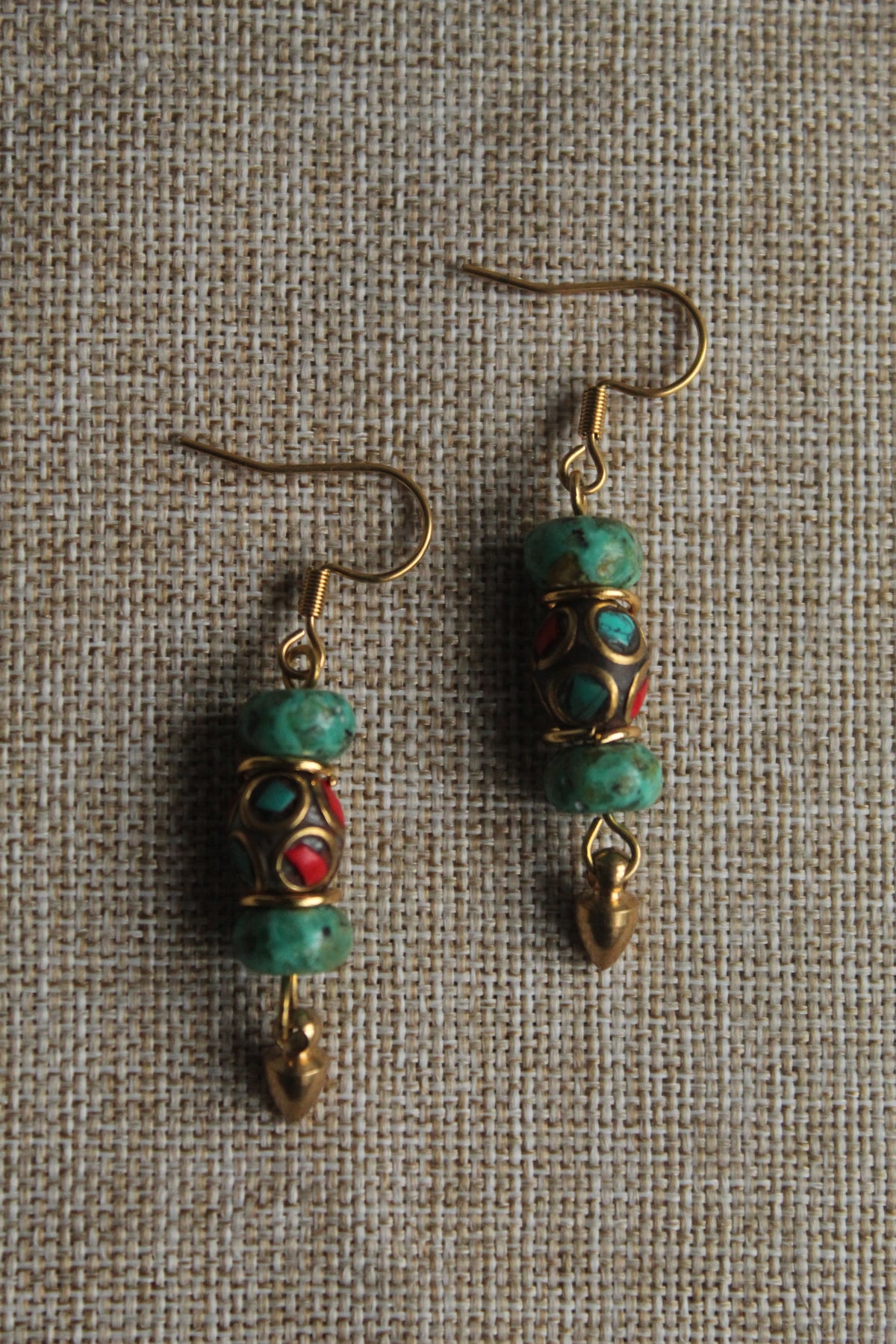 Kenza || Turquoise and Gold Earrings