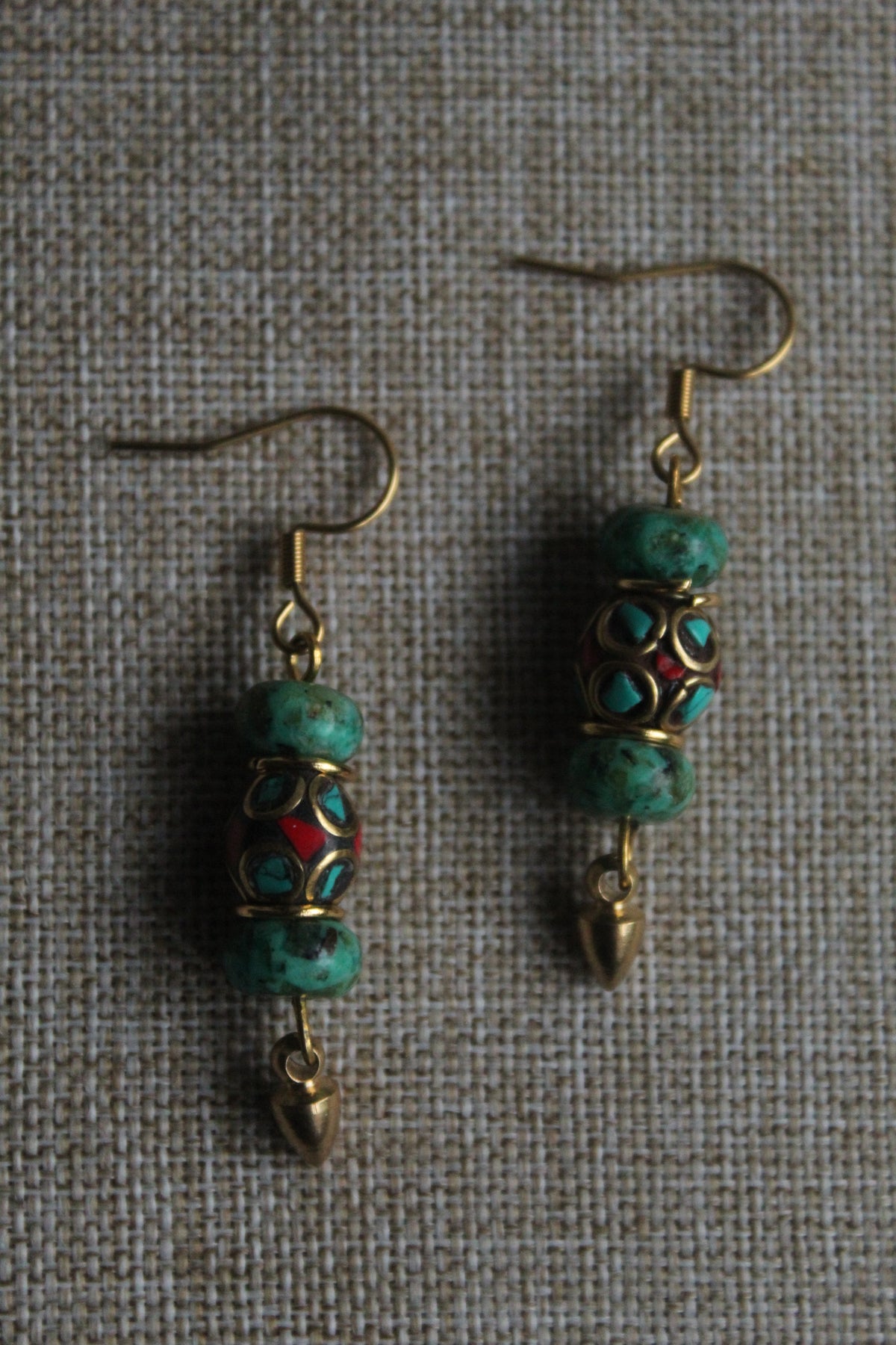 Kenza || Turquoise and Gold Earrings