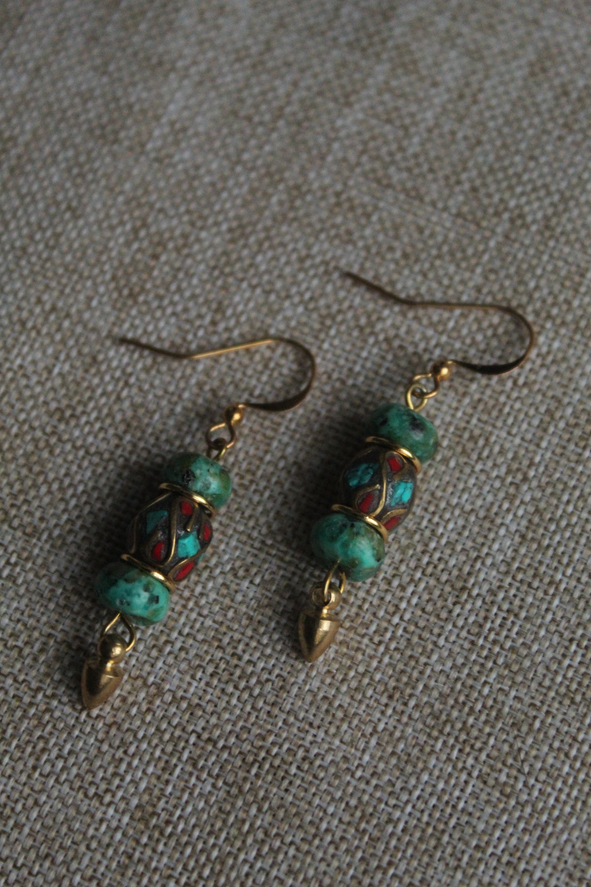 Kenza || Turquoise and Gold Earrings