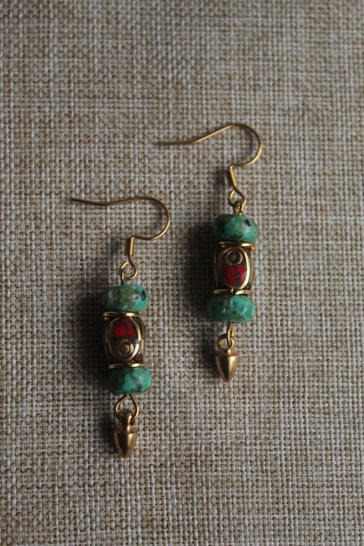 Kenza || Turquoise and Gold Earrings