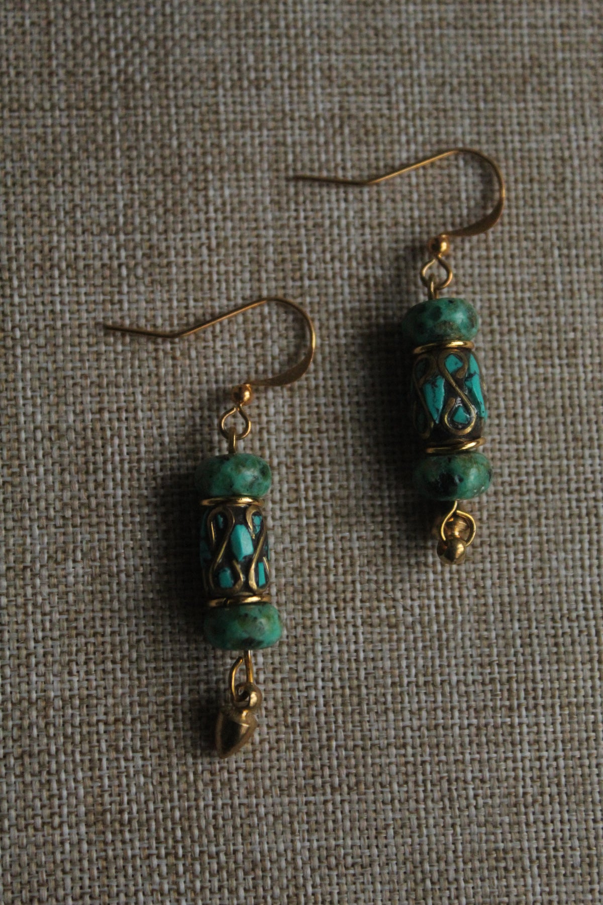 Kenza || Turquoise and Gold Earrings