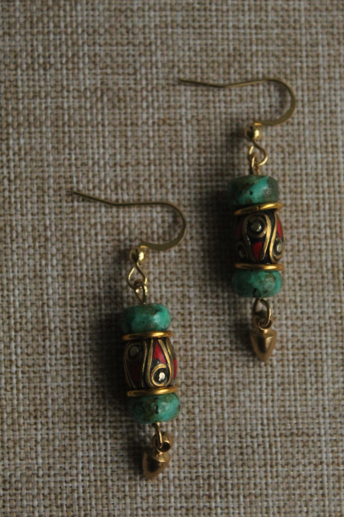 Kenza || Turquoise and Gold Earrings