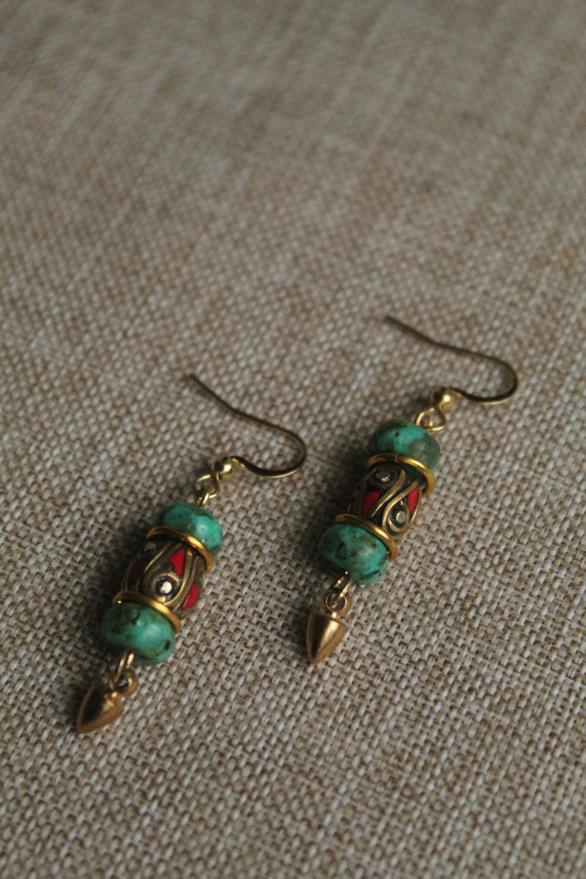 Kenza || Turquoise and Gold Earrings
