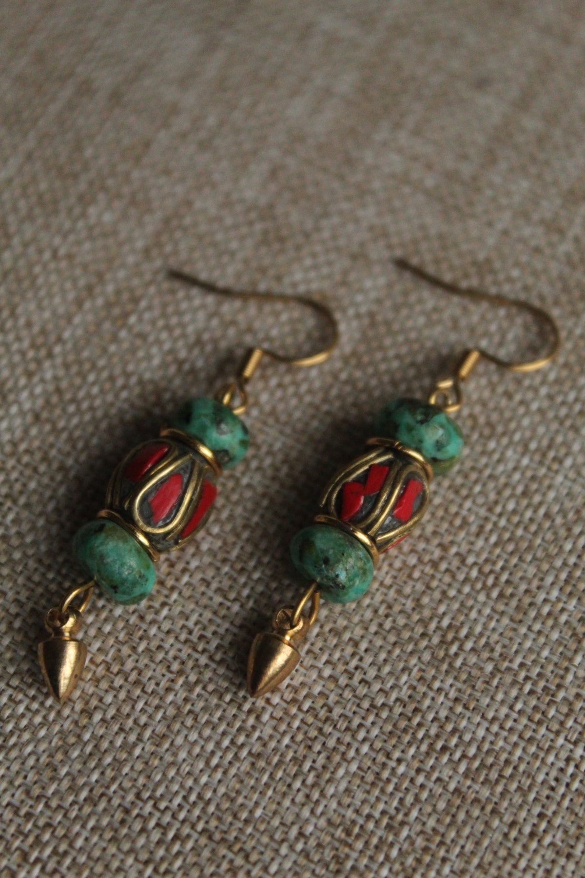 Kenza || Turquoise and Gold Earrings