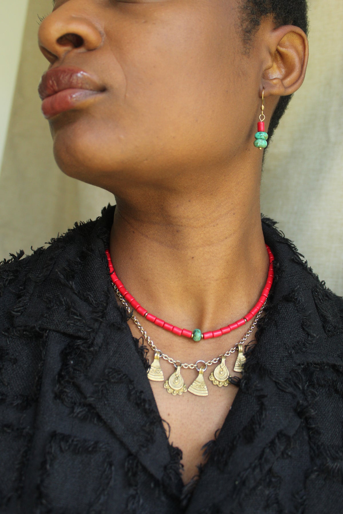 Jawhara || Red Beaded Necklace