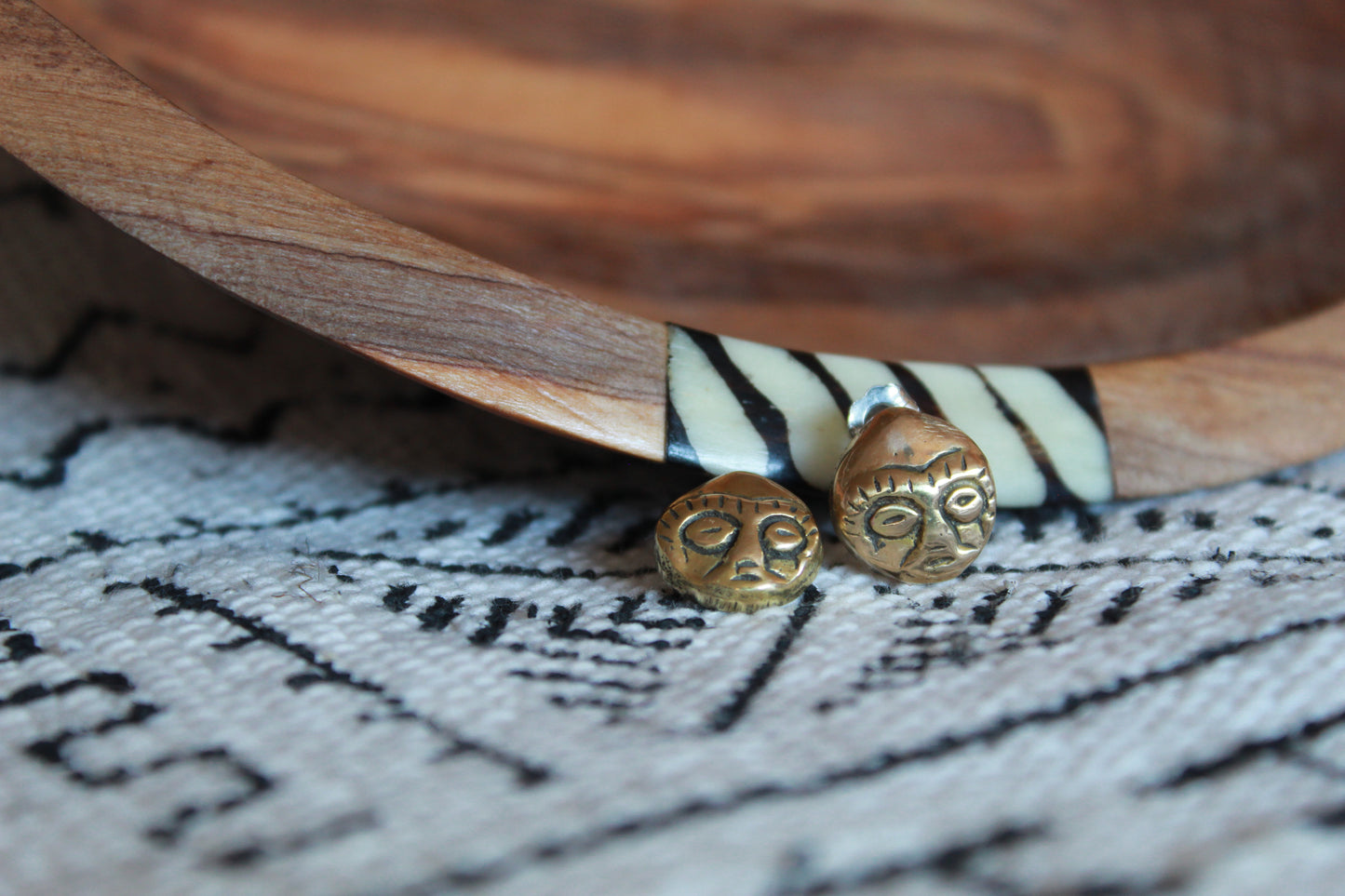 Ashanti || African Mask Stud Earrings