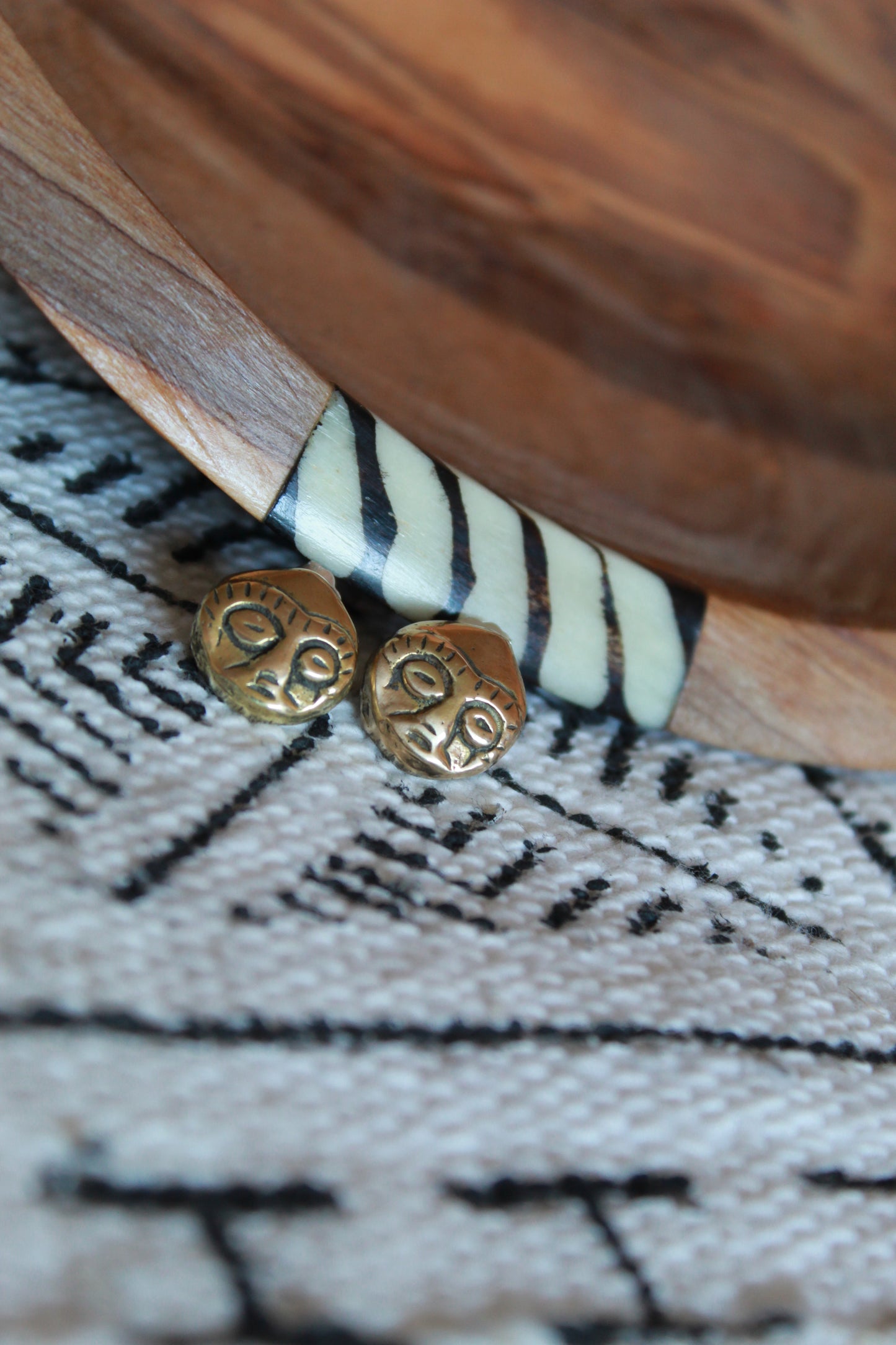 Ashanti || African Mask Stud Earrings