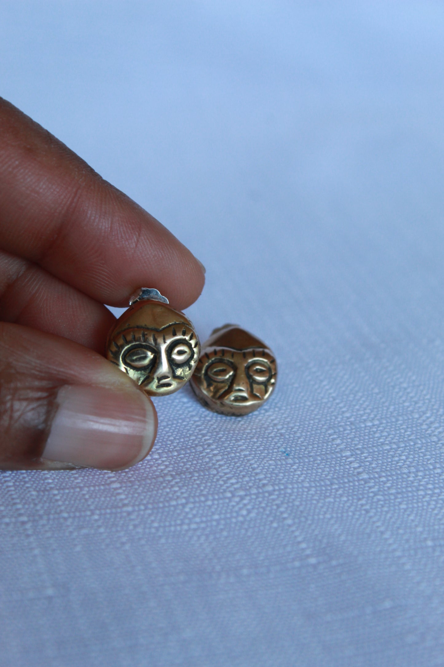 Ashanti || African Mask Stud Earrings
