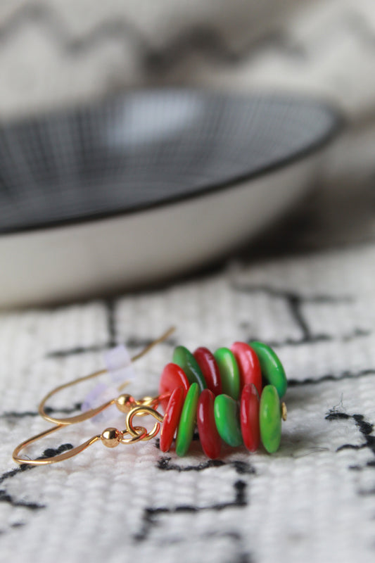 Adeola || Colourful Shell Earrings
