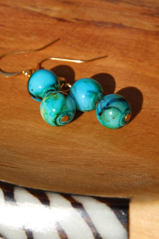 Foluke || Mottled Glass Earrings