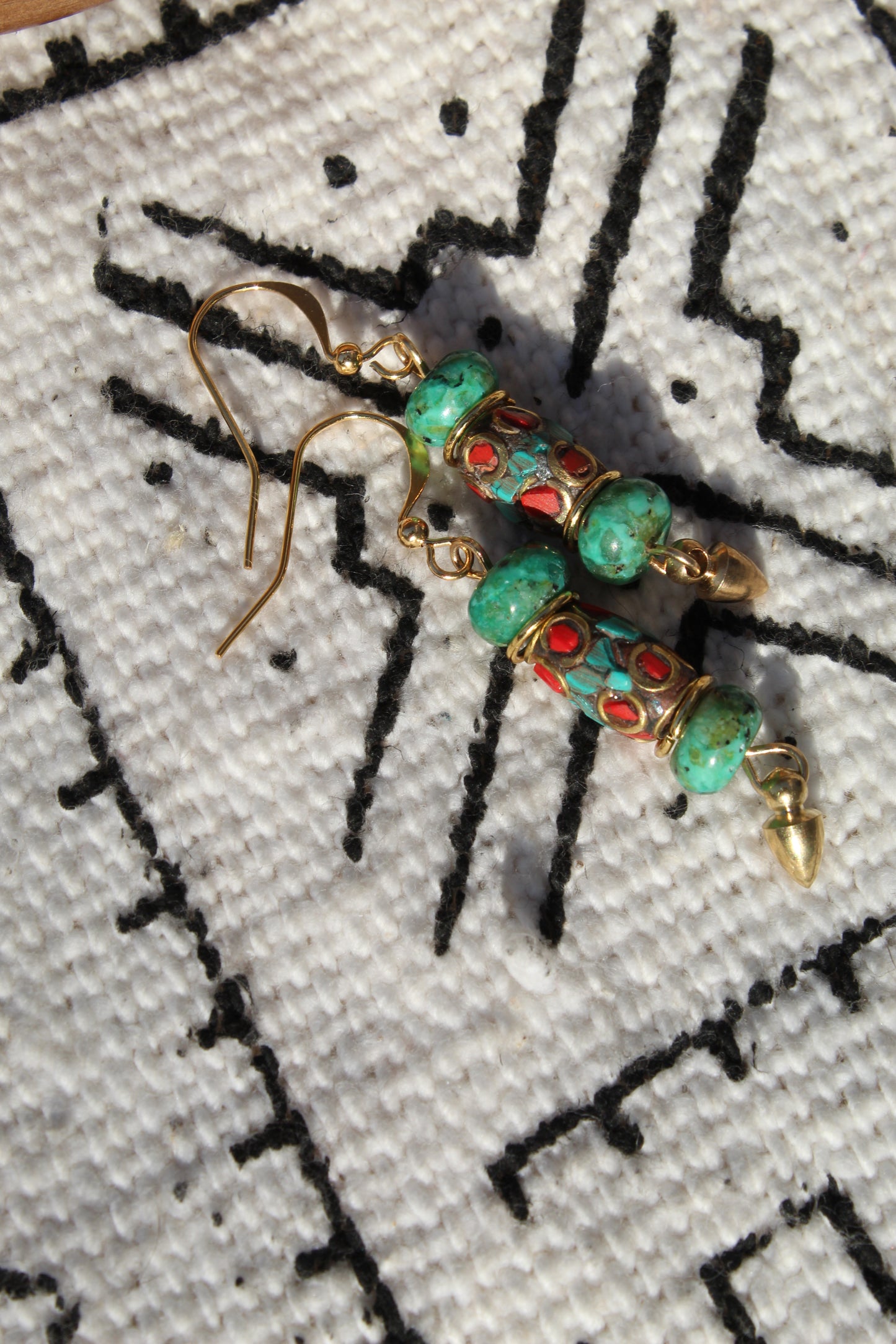 Kenza || Turquoise and Gold Earrings