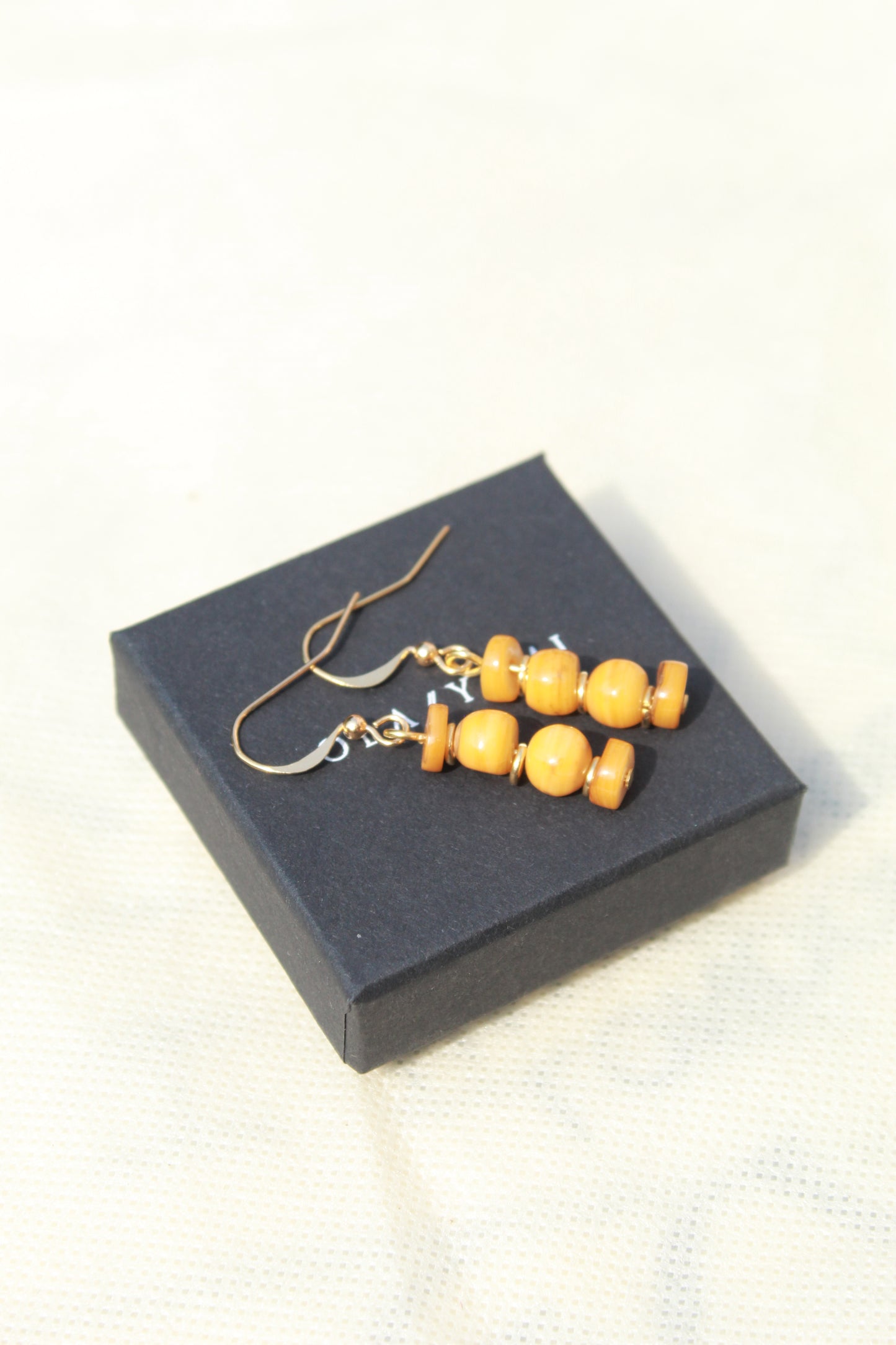Amari || Orange Shell Earrings