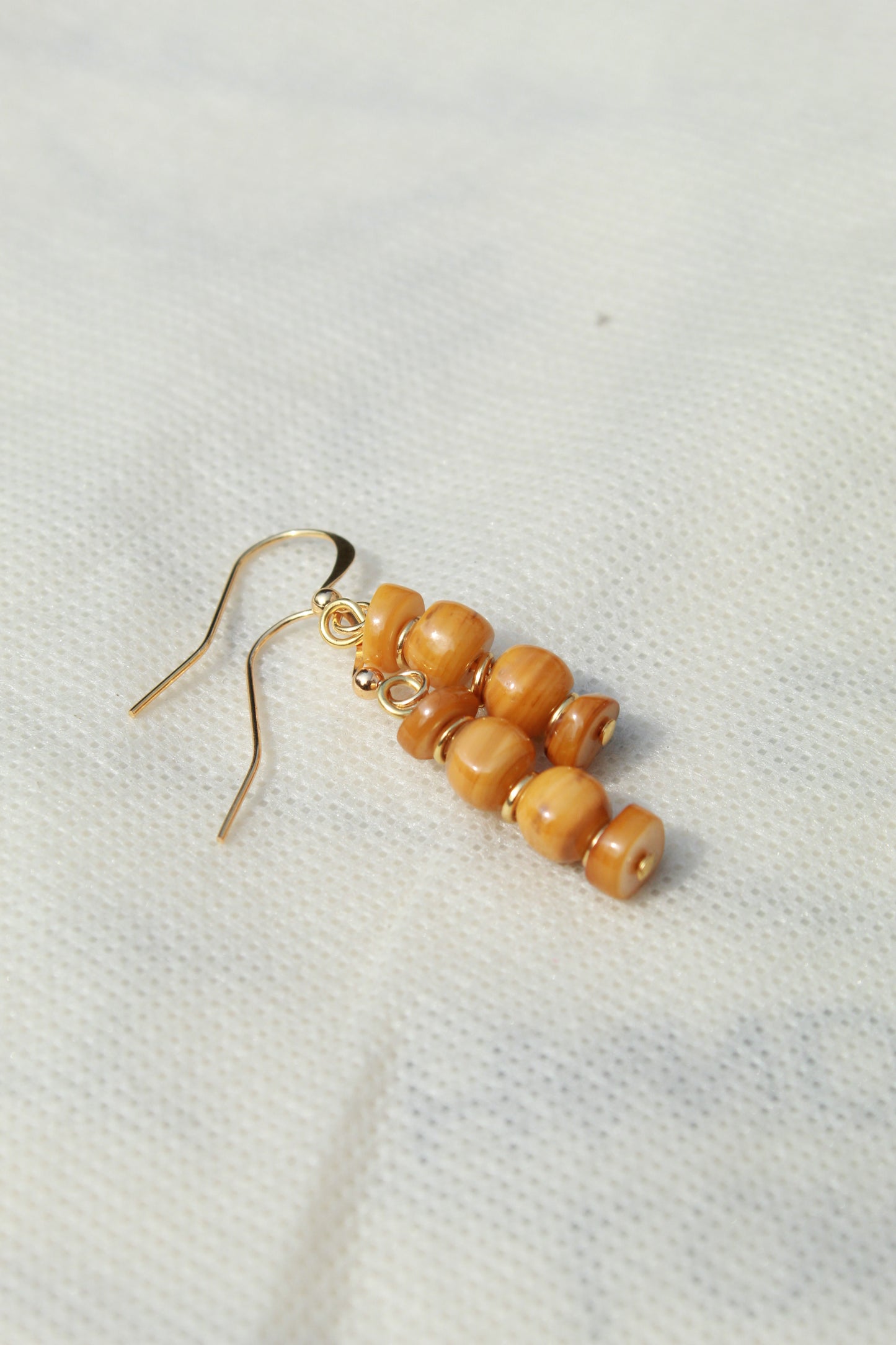 Amari || Orange Shell Earrings