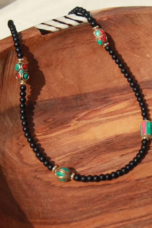 Hamzah || Black Matte Onyx Necklace