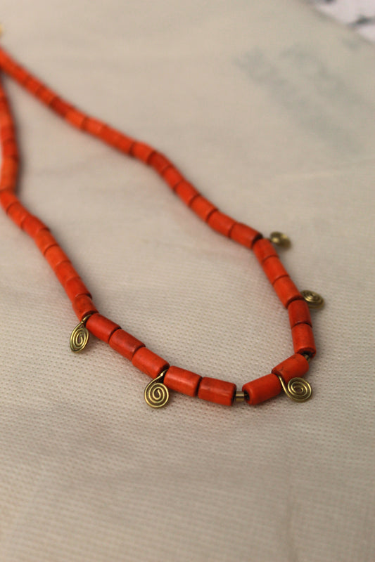 Amine || Orange Magnesite Necklace