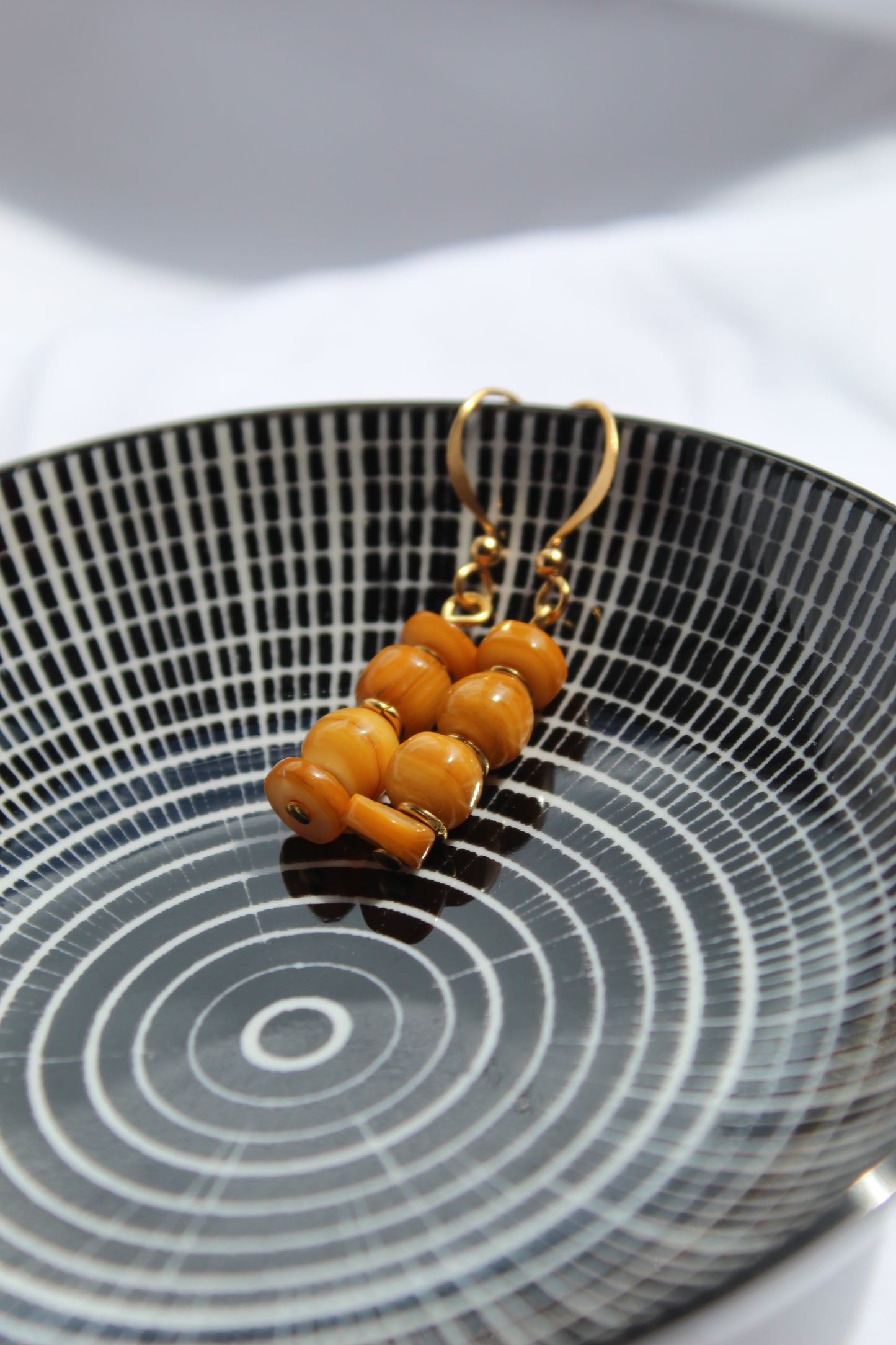 Amari || Orange Shell Earrings
